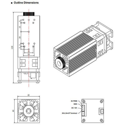 525nm 1W 12V 1.5A High Quality Green Laser Module (FAC) High Power Laser Module supplier